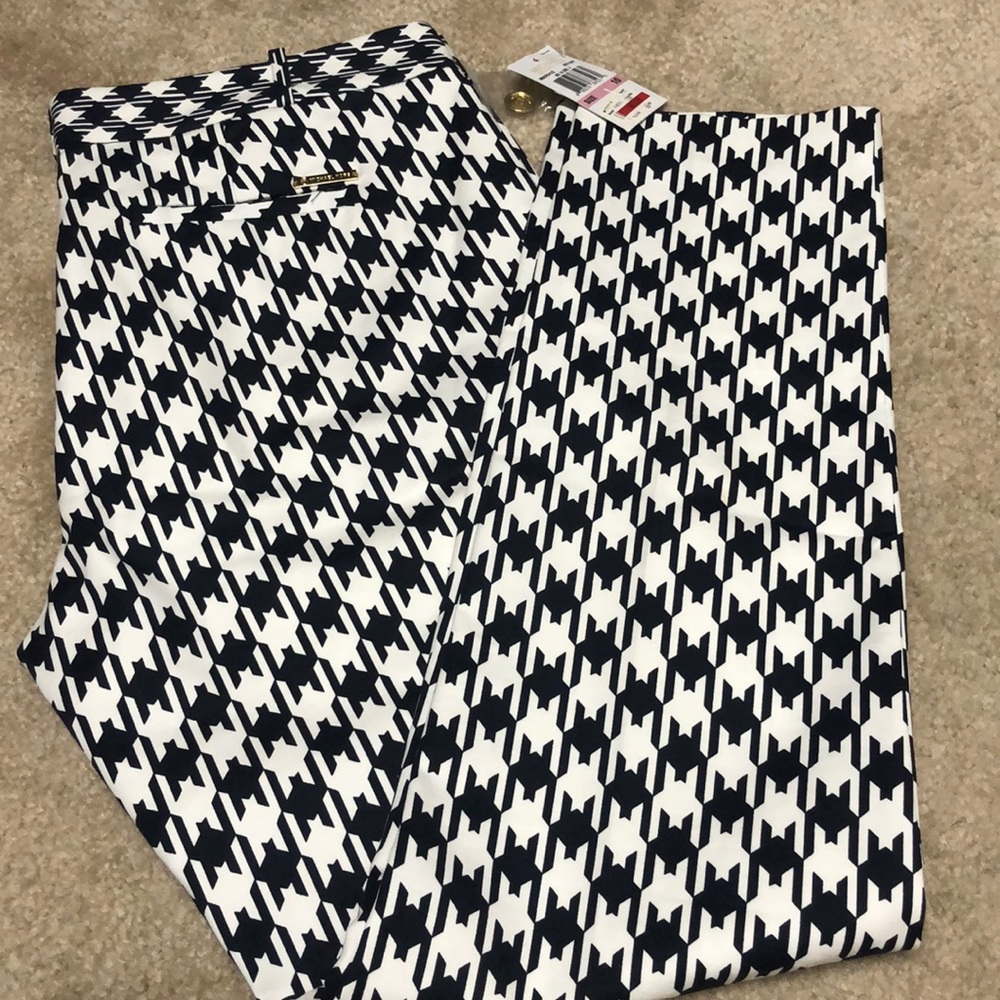 Size 10 Michael Kors blue and white ankle pants